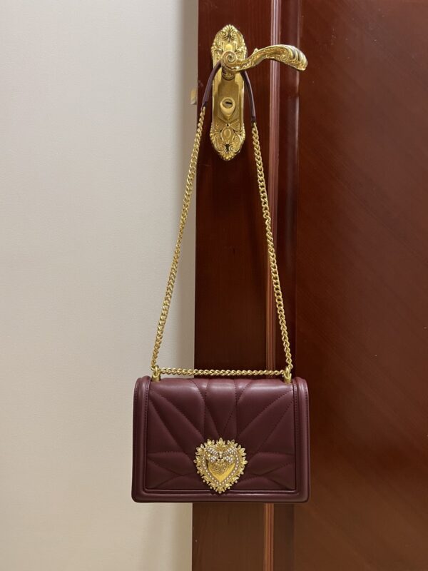 Dolce & Gabbana Large Devotion Bag In Quilted Nappa Dark Violet For Women 10in/26cm DG