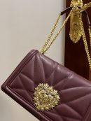 Dolce & Gabbana Large Devotion Bag In Quilted Nappa Dark Violet For Women 10in/26cm DG