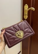 Dolce & Gabbana Large Devotion Bag In Quilted Nappa Dark Violet For Women 10in/26cm DG