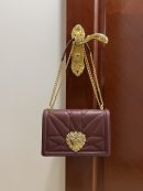 Dolce & Gabbana Large Devotion Bag In Quilted Nappa Dark Violet For Women 10in/26cm DG