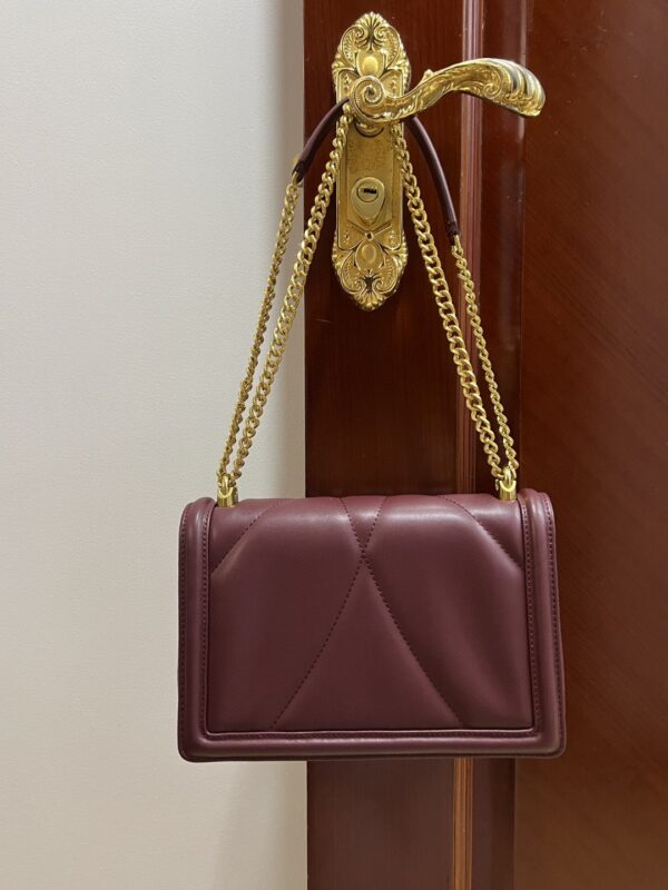 Dolce & Gabbana Large Devotion Bag In Quilted Nappa Dark Violet For Women 10in/26cm DG