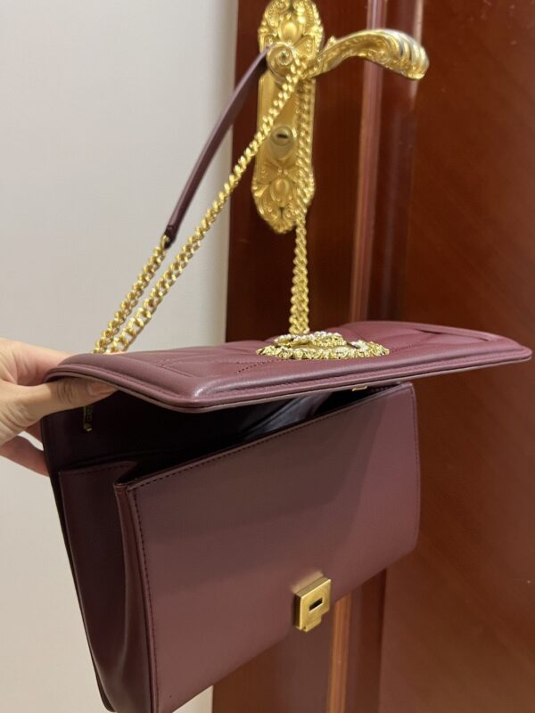 Dolce & Gabbana Large Devotion Bag In Quilted Nappa Dark Violet For Women 10in/26cm DG