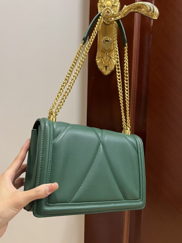 Dolce & Gabbana Large Devotion Bag In Quilted Nappa Green For Women 10in/26cm DG
