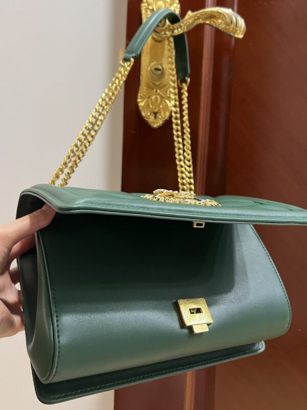 Dolce & Gabbana Large Devotion Bag In Quilted Nappa Green For Women 10in/26cm DG