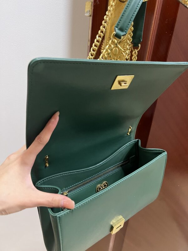 Dolce & Gabbana Large Devotion Bag In Quilted Nappa Green For Women 10in/26cm DG