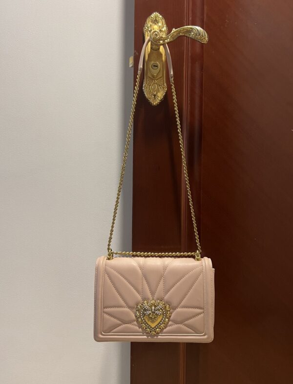 Dolce & Gabbana Large Devotion Bag In Quilted Nappa Pale Pink For Women 10in/26cm DG BB6651AV96780412