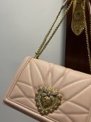 Dolce & Gabbana Large Devotion Bag In Quilted Nappa Pale Pink For Women 10in/26cm DG BB6651AV96780412