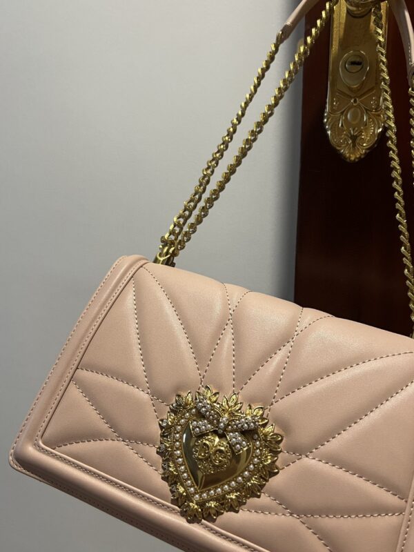 Dolce & Gabbana Large Devotion Bag In Quilted Nappa Pale Pink For Women 10in/26cm DG BB6651AV96780412