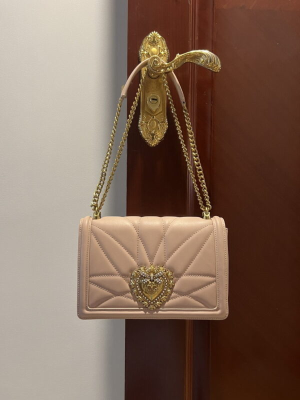 Dolce & Gabbana Large Devotion Bag In Quilted Nappa Pale Pink For Women 10in/26cm DG BB6651AV96780412