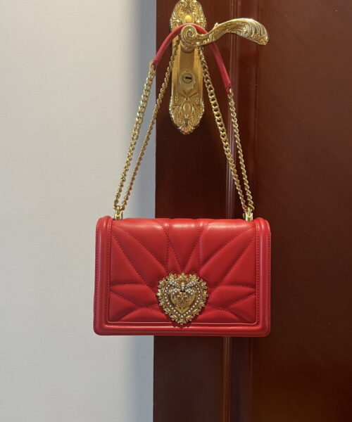 Dolce & Gabbana Large Devotion Bag In Quilted Nappa Red For Women 10in/26cm DG BB6651AV96787124