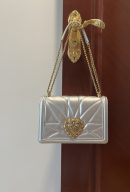 Dolce & Gabbana Large Devotion Bag In Quilted Nappa Silver For Women 10in/26cm DG