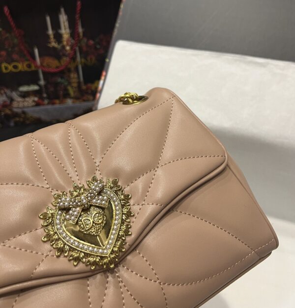 Dolce & Gabbana Large Devotion Shoulder Bag In Quilted Nappa Beige For Women 11.4in/29cm DG