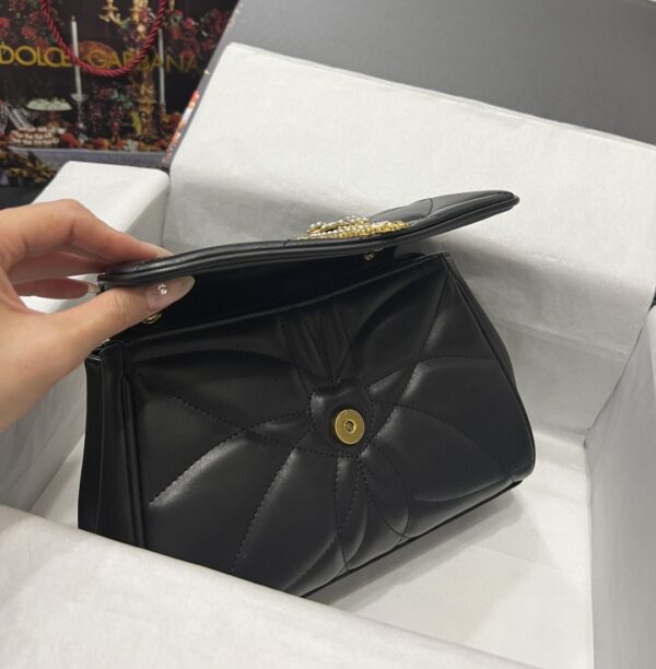 Dolce & Gabbana Large Devotion Shoulder Bag In Quilted Nappa Black For Women 11.4in/29cm DG