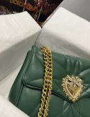 Dolce & Gabbana Large Devotion Shoulder Bag In Quilted Nappa Green For Women 11.4in/29cm DG