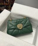 Dolce & Gabbana Large Devotion Shoulder Bag In Quilted Nappa Green For Women 11.4in/29cm DG
