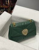 Dolce & Gabbana Large Devotion Shoulder Bag In Quilted Nappa Green For Women 11.4in/29cm DG