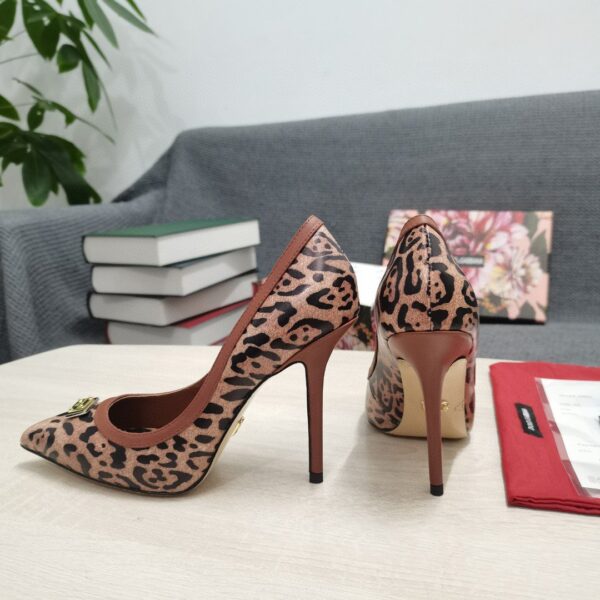 Dolce & Gabbana Leopard-Print Pumps Brown For Women DG Shoes CD1583AW384HYNBM