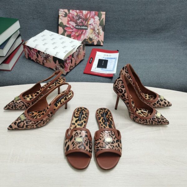 Dolce & Gabbana Leopard-Print Pumps Brown For Women DG Shoes CD1583AW384HYNBM