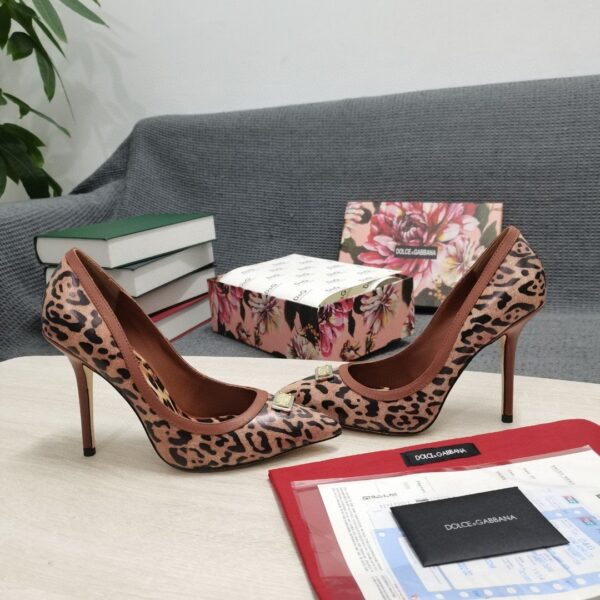 Dolce & Gabbana Leopard-Print Pumps Brown For Women DG Shoes CD1583AW384HYNBM