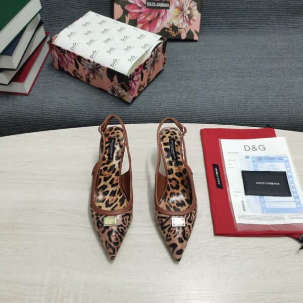 Dolce & Gabbana Leopard-Print Slingbacks Brown For Women DG Shoes CG0456AW384HYNBM