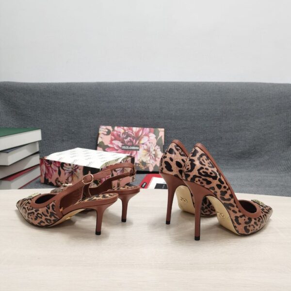 Dolce & Gabbana Leopard-Print Slingbacks Brown For Women DG Shoes CG0456AW384HYNBM