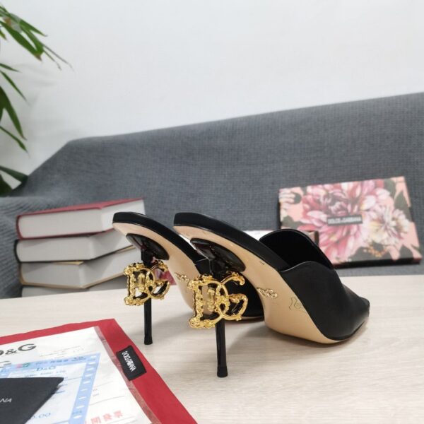 Dolce & Gabbana Lguana-Print Mules Black For Women DG Shoes