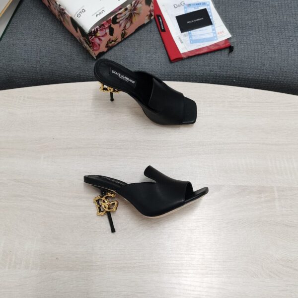 Dolce & Gabbana Lguana-Print Mules Black For Women DG Shoes