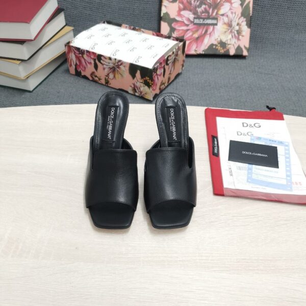 Dolce & Gabbana Lguana-Print Mules Black For Women DG Shoes