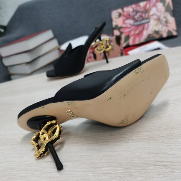 Dolce & Gabbana Lguana-Print Mules Black For Women DG Shoes