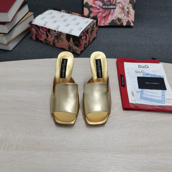 Dolce & Gabbana Lguana-Print Mules Gold For Women DG Shoes