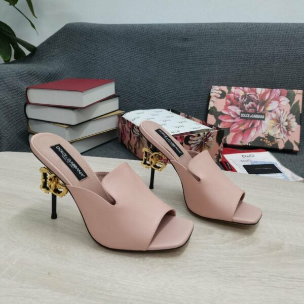 Dolce & Gabbana Lguana-Print Mules Pink For Women DG Shoes