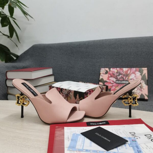 Dolce & Gabbana Lguana-Print Mules Pink For Women DG Shoes