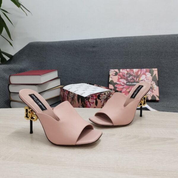 Dolce & Gabbana Lguana-Print Mules Pink For Women DG Shoes