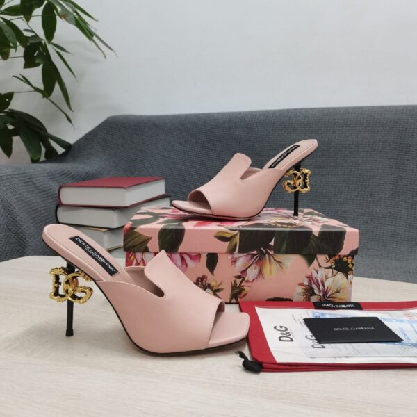 Dolce & Gabbana Lguana-Print Mules Pink For Women DG Shoes