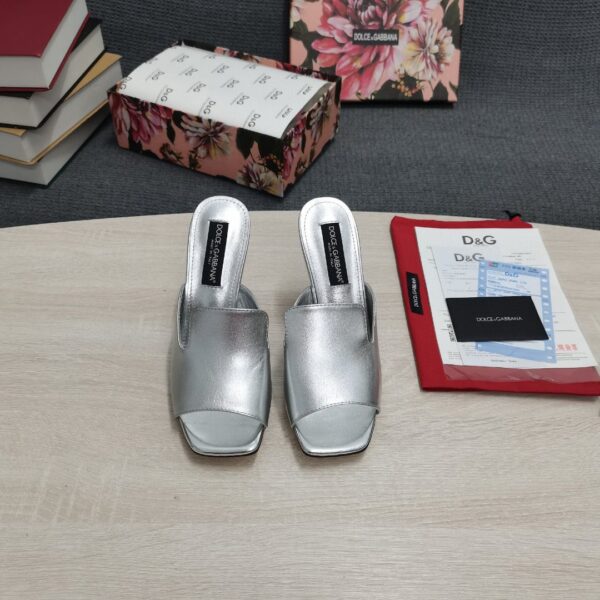 Dolce & Gabbana Lguana-Print Mules Silver For Women DG Shoes