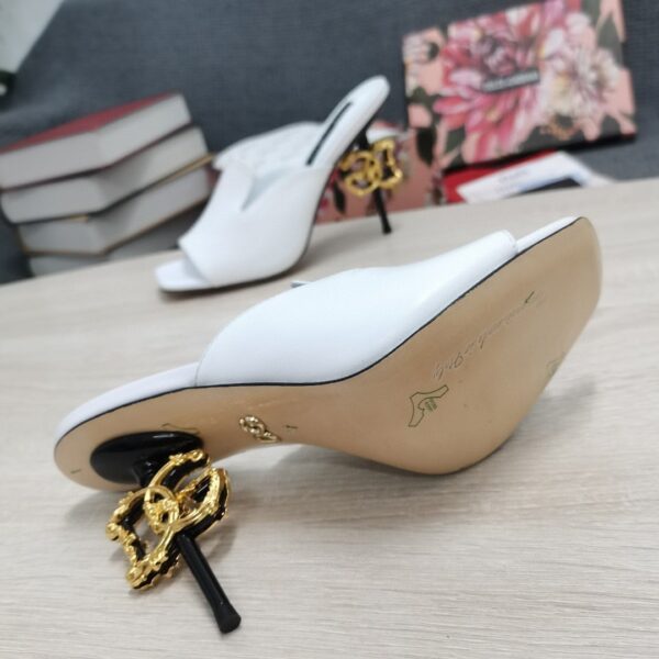 Dolce & Gabbana Lguana-Print Mules White For Women DG Shoes