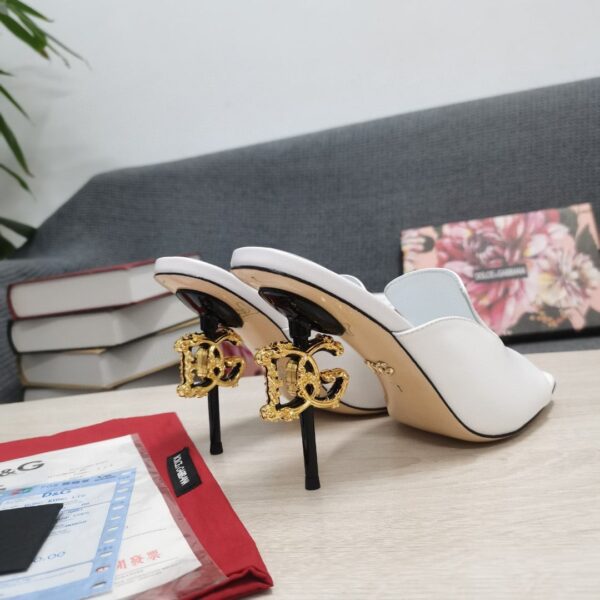 Dolce & Gabbana Lguana-Print Mules White For Women DG Shoes
