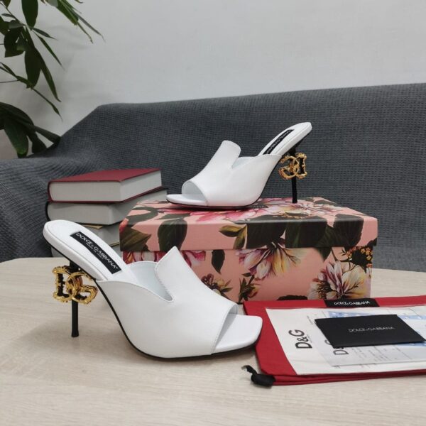 Dolce & Gabbana Lguana-Print Mules White For Women DG Shoes