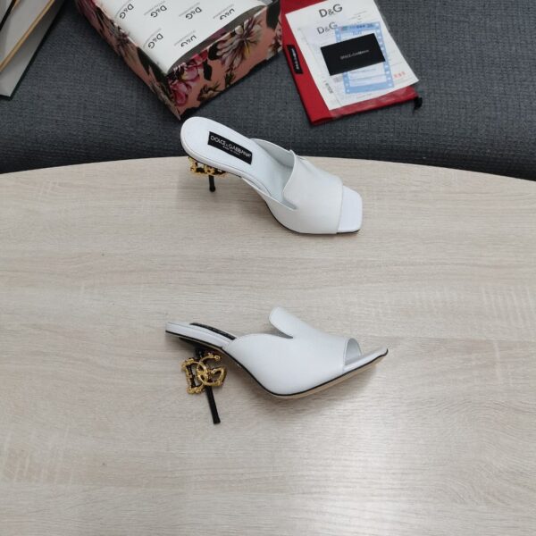 Dolce & Gabbana Lguana-Print Mules White For Women DG Shoes