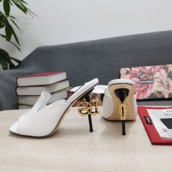 Dolce & Gabbana Lguana-Print Mules White For Women DG Shoes