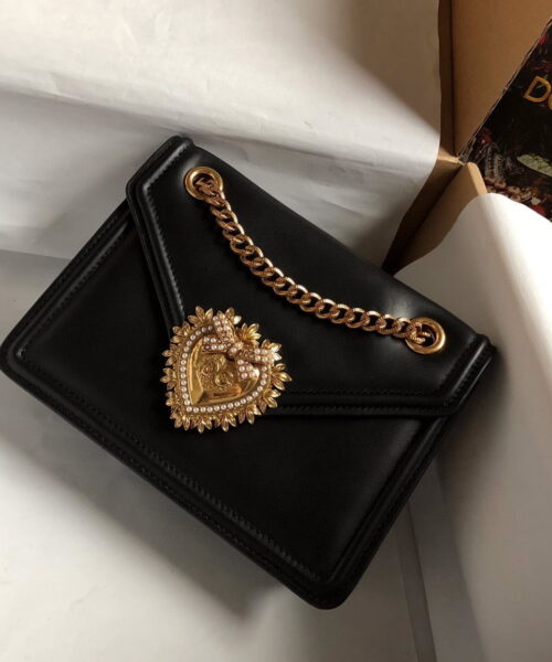 Dolce & Gabbana Medium Devotion Bag Black For Women 8.1in/20.5cm DG
