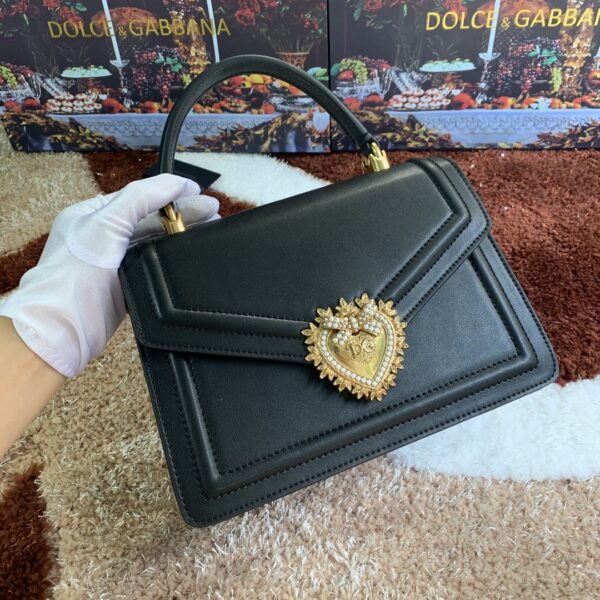 Dolce & Gabbana Medium Devotion Bag Black For Women 9.4in/24cm DG