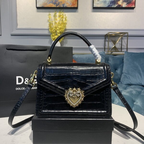 Dolce & Gabbana Medium Devotion Bag Black For Women 9.5in/24cm