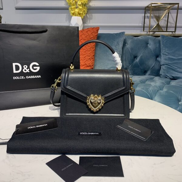 Dolce & Gabbana Medium Devotion Bag Black For Women 9.5in/24cm