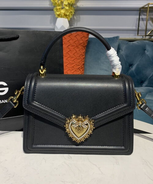 Dolce & Gabbana Medium Devotion Bag Black For Women 9.5in/24cm