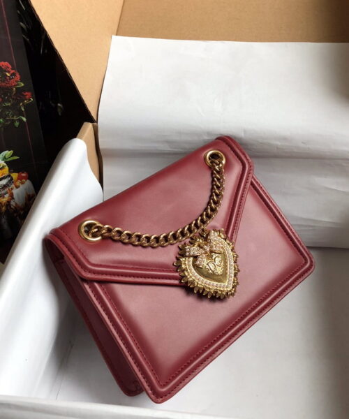 Dolce & Gabbana Medium Devotion Bag Burgundy For Women 8.1in/20.5cm DG