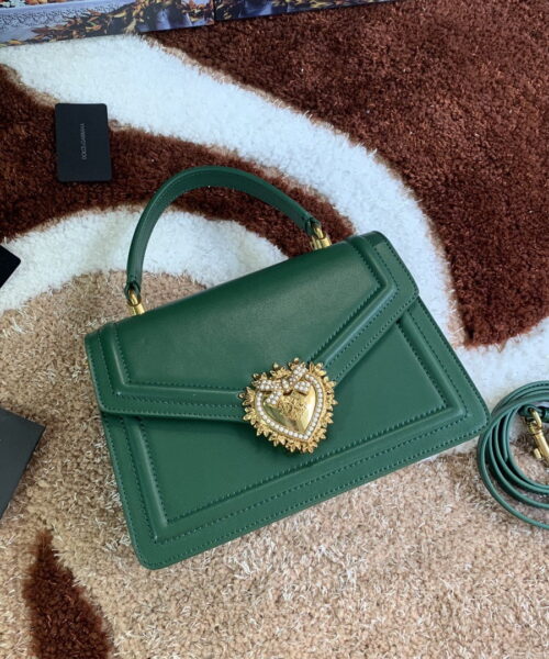 Dolce & Gabbana Medium Devotion Bag Green For Women 9.4in/24cm DG