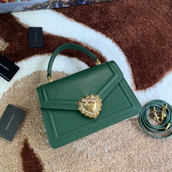 Dolce & Gabbana Medium Devotion Bag Green For Women 9.4in/24cm DG