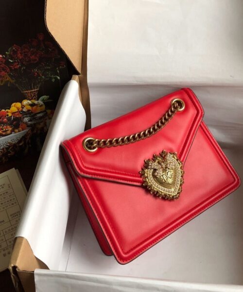 Dolce & Gabbana Medium Devotion Bag Red For Women 8.1in/20.5cm DG