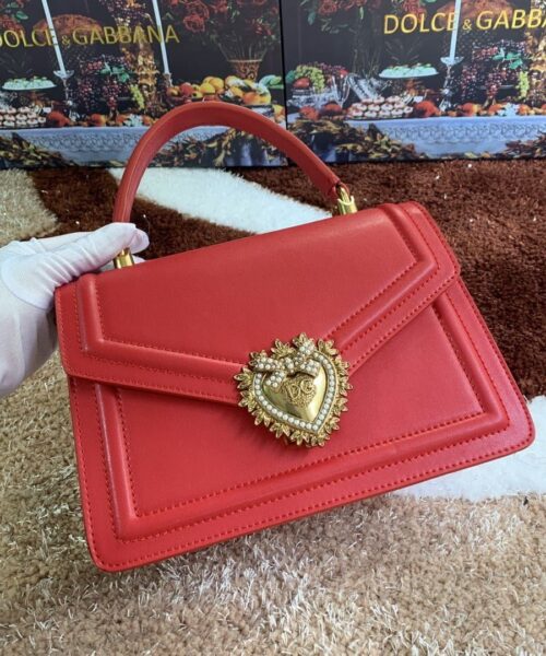 Dolce & Gabbana Medium Devotion Bag Red For Women 9.4in/24cm DG